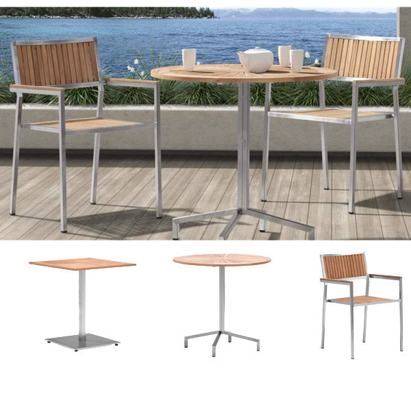 Outdoor Wood & Steel - Dining Set - Cottonwood