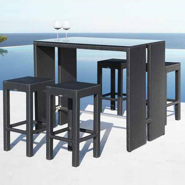 Outdoor Furniture - Wicker Bar Set - Los Angeles