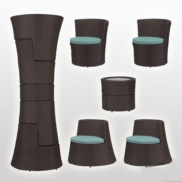 Outdoor Wicker Garden Set - Cubes