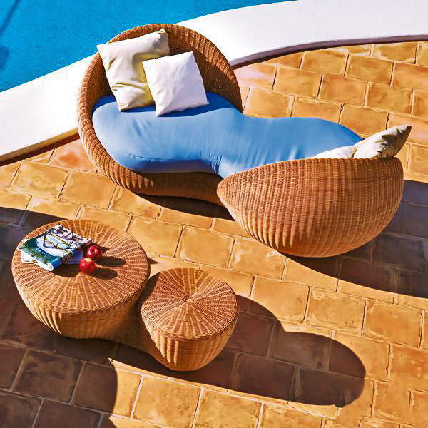 Outdoor Wicker Day Bed - Double Bottom